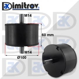 Антивибрационен тампон М14 х Ø 100 х 60 mm